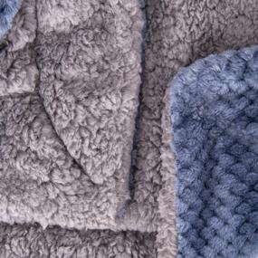 img 1 attached to 🐾 Fuzzy Pet Blanket in DG-Smoked Blue | Warm & Soft Plush Fleece Receiving Blanket for Dog Bed, Cat Bed, Couch, Sofa, Travel & Outdoor Camping | 24"x32