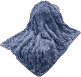 img 2 attached to 🐾 Fuzzy Pet Blanket in DG-Smoked Blue | Warm & Soft Plush Fleece Receiving Blanket for Dog Bed, Cat Bed, Couch, Sofa, Travel & Outdoor Camping | 24"x32