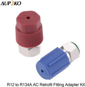 img 3 attached to Retrofit Fitting Adapter Kit for R12 to R134A AC Conversion, High/Low Fitting Port Retrofit 1/4’’ to 7/16''-20 UNF Conversion Adapter, Compatible with AC Air Conditioner Refrigerant R12 R22 to R134A