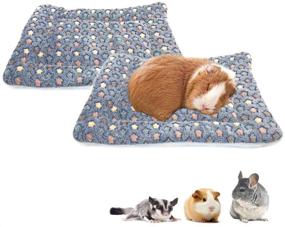 img 4 attached to 🐹 2-Pack of Square Plush Guinea Pig Pillows, Cozy Hamsters, Sugar Gliders, Hedgehogs Sleep Bed, Rabbit Cage Accessories Mat