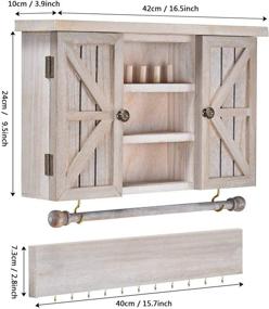 img 1 attached to 📿 X-cosrack Rustic Hanging Jewelry Organizer: Wall Mounted Mesh Holder with Removable Bracelet Rod, Hooks, and Wooden Barndoor Decor - Perfect for Necklaces, Earrings, Bracelets, and Rings