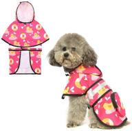 🐾 stay dry in style: pawchie dog raincoat hooded - waterproof dog rain jacket with leash hole and pocket for small medium large dogs логотип