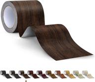 🪚 onine repair tape patch: dark walnut wood textured adhesive - ideal for door, floor, table, and chair logo