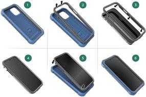 img 3 attached to 🦅 Blue Encased Falcon Armor: Compatible iPhone 12 Pro Max Case | Full Body Cover with Screen Protector, Belt Clip Holster, and Built-in Screen Guard