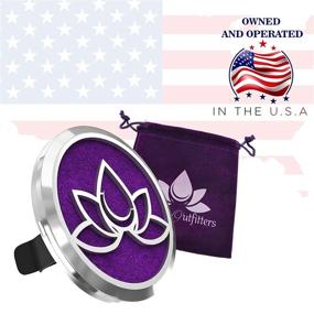 img 1 attached to 🚗 Enhance Your Driving Experience with the Car Diffuser Vent Clip: Lotus Flower Stainless Steel Locket & 12 Bonus Essential Oil Felt Pads to Improve Air Quality, Ease Motion Sickness, and Promote a Calm Drive