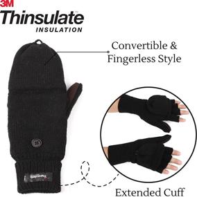 img 2 attached to 🧤 Flammi Fingerless Convertible Thinsulate Insulation