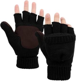 img 4 attached to 🧤 Flammi Fingerless Convertible Thinsulate Insulation