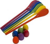 🥚 egg and spoon race game - set of 6 wooden eggs and spoons - ideal for parties, birthdays, and more - high-quality, lightweight, six vibrant colors логотип