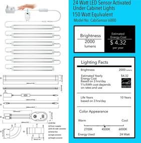 img 3 attached to 💡 LAMPAOUS Комплект светодиодного подсветки для кухонного шкафа 12 дюймов - Управление включением жестом с диммированием, натуральный белый 4500K, 6 панелей.