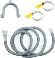 🚰 maxsell 10 ft universal washing machine drain hose extension kit with 2 hose clamps and u-bend hose holder - fits 0.78-1.5 inch (38-20 mm) drain outlets логотип