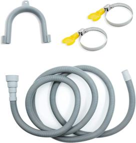 img 4 attached to 🚰 MAXSELL 10 ft Universal Washing Machine Drain Hose Extension Kit with 2 Hose Clamps and U-Bend Hose Holder - Fits 0.78-1.5 inch (38-20 mm) Drain Outlets