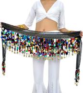 💃 vibrant 88 colorful gold coins plus size chiffon belly dance hip scarf skirt belt - eye-catching waist chain for dance enthusiasts логотип