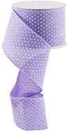 lavender purple white swiss polka dot wired ribbon - 2.5 inches x 10 yards logo