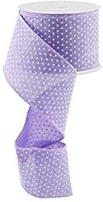 img 1 attached to Lavender Purple White Swiss Polka Dot Wired Ribbon - 2.5 Inches x 10 Yards