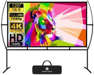 📽️ portable foldable projector screen - 120 inch hd 4k double sided display for indoor/outdoor home theater movies logo