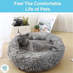 img 3 attached to 🐾 Extra Large JT PET Calming Donut Bed for Cats and Dogs - Improve Sleep Quality, Reduce Anxiety with Nesting Design