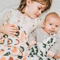 🌿 organic bamboo muslin swaddle blankets - nightingale baby swaddle blankets, unisex - silky soft, lightweight, breathable, 47 x 47 in large size, 70% bamboo/30% cotton - 2 pack set (mountains/rainbows) logo