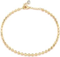 14k золотого покрытия милая ожерелье-цепочка спутник бриллианта различной формы и круглые бусины для женщин - ручная работа, изящное золотое бисерное браслетное кольцо. логотип