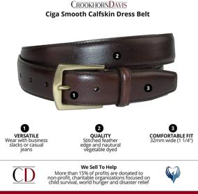 img 2 attached to 👔 CrookhornDavis Men's Smooth Calfskin Dress Accessories: Elevate Your Style