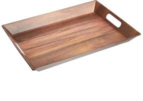 img 4 attached to 🎉 Convenient and Stylish AmazonBasics Large 19 Inch Handled Serving Tray