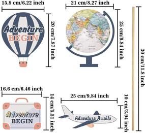 img 3 attached to 24-частный набор для вечеринки "Приключение начинается": наклейки-сюжеты бон вояж, сервировка стола, реквизит фотобудки с картой мира.