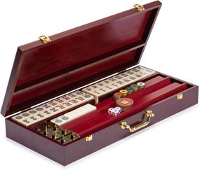 img 1 attached to 🎲 American Rosewood Board Game Set by Yellow Mountain Imports