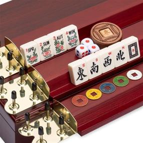 img 3 attached to 🎲 American Rosewood Board Game Set by Yellow Mountain Imports