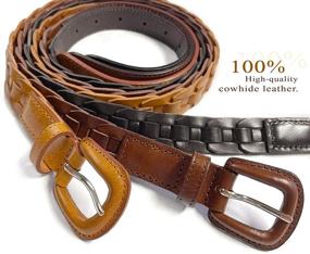 img 1 attached to BS251813 Beltscom Genuine Leather Braided