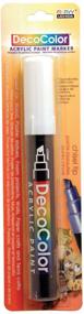 img 2 attached to 🎨 Uchida 315-C-0 Marvy Deco Color White Acrylic Paint Marker with Chisel Tip - Vibrant and Precise