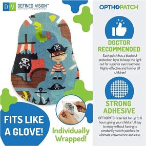 img 1 attached to Opthopatch Kids Eye Patches - Fun Boys Design - 30+10 Bonus Latex Free Hypoallergenic Cotton Adhesive Bandages for Amblyopia and Cross Eye by Defined Vision: Improved Vision Support for Kids