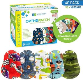 img 3 attached to Opthopatch Kids Eye Patches - Fun Boys Design - 30+10 Bonus Latex Free Hypoallergenic Cotton Adhesive Bandages for Amblyopia and Cross Eye by Defined Vision: Improved Vision Support for Kids