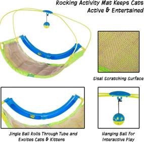 img 2 attached to Discover Endless Fun with the PETMAKER Interactive Cat Toy Rocking 🐱 Activity Mat – Swing, Sisal Scratching, Hanging Toy & Rolling Ball Combo!