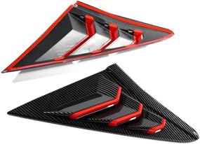img 1 attached to Sporty Carbon Fiber Red Rear Side Window Louvers for Honda Civic Hatchback Type R - 10th Gen Civic Racing Style Air Vent Scoop Shades Cover Blinds (2016-2021)