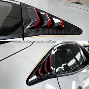 img 2 attached to Sporty Carbon Fiber Red Rear Side Window Louvers for Honda Civic Hatchback Type R - 10th Gen Civic Racing Style Air Vent Scoop Shades Cover Blinds (2016-2021)
