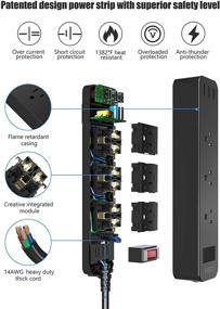 img 3 attached to ⚡️ Перенапряжение с защитой от погодных условий и 3 розетками и 3 портами USB - наружная полоса питания