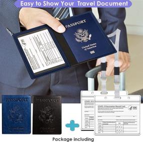 img 3 attached to Secure your Passport & Vaccination Records with the Travel-friendly Passport Vaccine Leather Protector