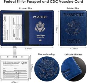img 2 attached to Secure your Passport & Vaccination Records with the Travel-friendly Passport Vaccine Leather Protector
