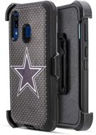 📱 blue star case: shock proof belt clip holster kickstand phone case for samsung galaxy a20/a30/a50 with built-in screen protector logo