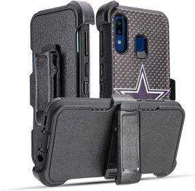 img 2 attached to 📱 Blue Star Case: Shock Proof Belt Clip Holster Kickstand Phone Case for Samsung Galaxy A20/A30/A50 with Built-in Screen Protector