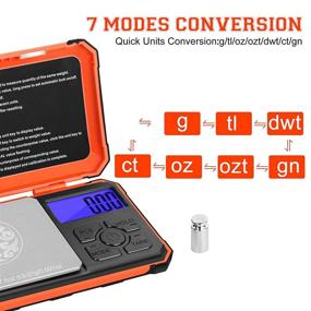 img 2 attached to 📏 500g/0.01g Digital Jewelry Gram Scale with LCD Display - 7 Units Conversion, Tare Function, 10g Calibration Weight, Auto-Off - Ideal for Food, Jewelry, Medicine - Battery Included