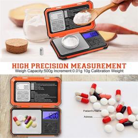 img 3 attached to 📏 500g/0.01g Digital Jewelry Gram Scale with LCD Display - 7 Units Conversion, Tare Function, 10g Calibration Weight, Auto-Off - Ideal for Food, Jewelry, Medicine - Battery Included