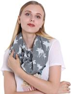 🦌 cute moose print infinity loop scarf for christmas: discover gerinly animal circle scarves logo