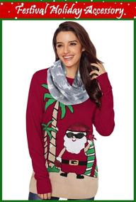 img 3 attached to 🦌 Cute Moose Print Infinity Loop Scarf for Christmas: Discover GERINLY Animal Circle Scarves