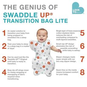 img 1 attached to 👶 Love To Dream Swaddle UP Transition Bag Lite: White, Medium Size (13-19 lbs) with Zip-Off Wings - Safely Transition Baby from Swaddling to Arms-Free Sleep