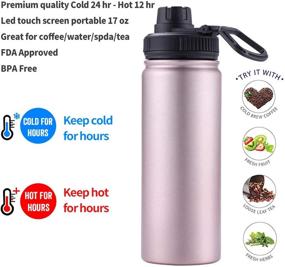 img 1 attached to 🌹 Rosegold Insulated Tumbler: 18/8 Stainless Steel Infuser Travel Mug with Removable Loose Leaf Tea Strainer Bottle