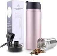 🌹 rosegold insulated tumbler: 18/8 stainless steel infuser travel mug with removable loose leaf tea strainer bottle логотип