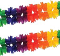🎉 beistle rainbow pageant garlands: 2-piece set, 7"x 174" - vibrant celebration decor logo