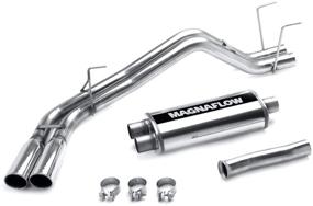 img 1 attached to 🚗 MagnaFlow Performance Exhaust System 15820 - Street Series, Stainless Steel 2.5in Main Piping, Dual Same Side Rear Tire Exit, Polished 3.5in Exhaust Tip - Tundra Exhaust Kit