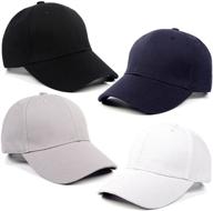 🧢 washed cotton toddler baseball hats: adjustable caps for boys & girls - set of 4 logo