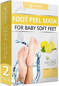 img 4 attached to Transform Your Feet with Foot Peel Mask - 2 Pack for Cracked Heels and Calluses, Achieve Baby Soft Silky Skin - Natural Lemongrass Scent